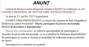 Consultări participative cu tinerii din regiunea S...